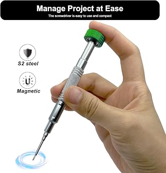 Tri-point Screwdriver Y000 0.6mm for Mobile Phone & Smartwatch | Magnetic S2 Steel Tip, Rotable Bearing Cap, Anti-slip Grip, Triwing Precision Screwdriver Repair Tool for Electronics