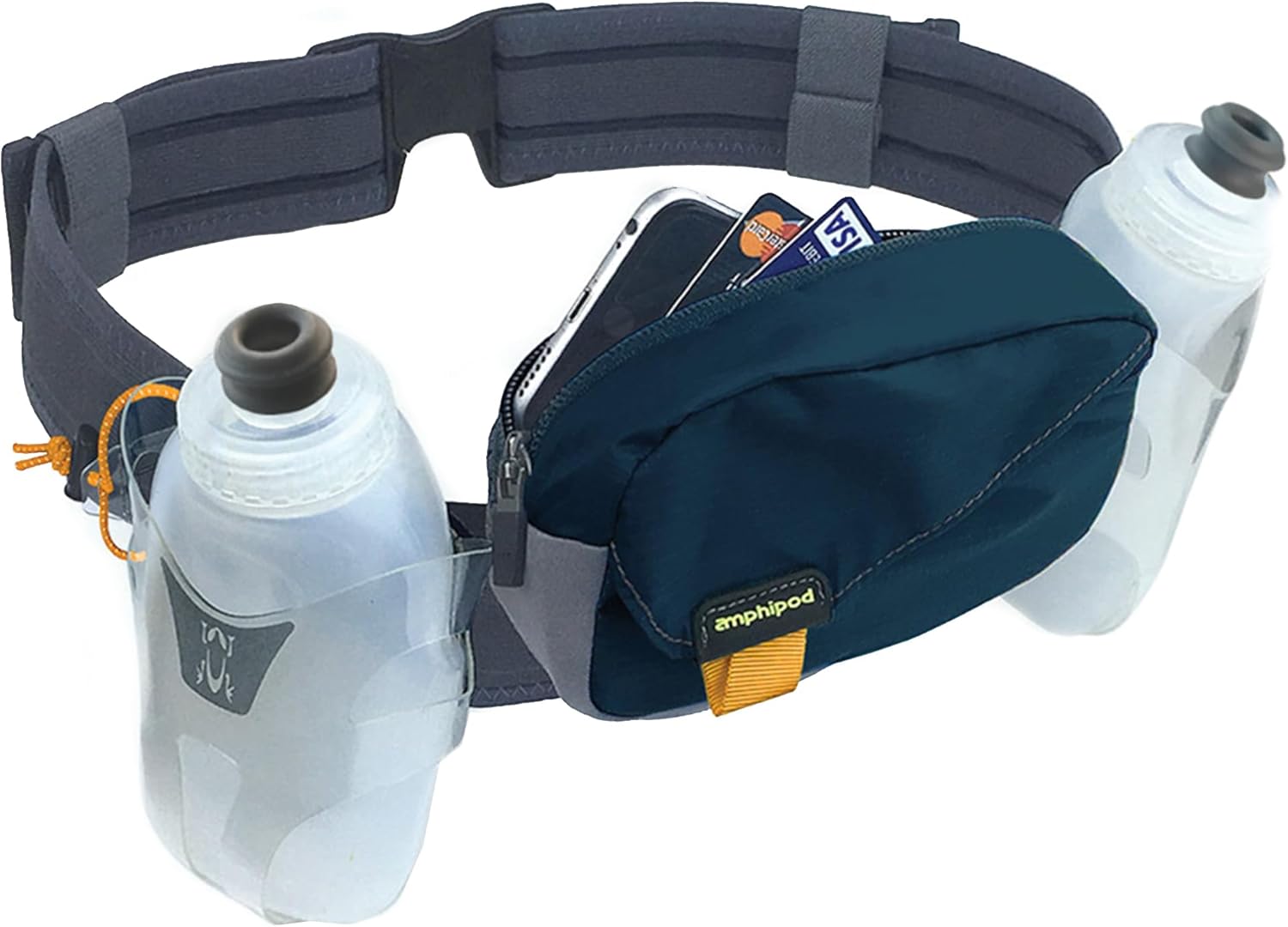 Amphipod Profile-Lite Breeze Hydration Belt, Runners Waist & Hydration Pack for Endurance & Marathon Runs, Men & Women- Midnight Sun - 21 oz