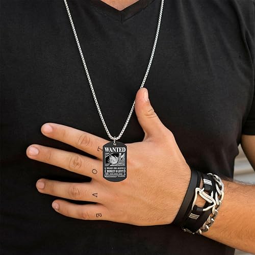 Miniatura 4 de Anime One Piece Wanted Poster Pendant Necklace Stainless Steel Chain Manga Necklaces Dog Tag Jewelry for Men Boyfriends Christmas Gifts