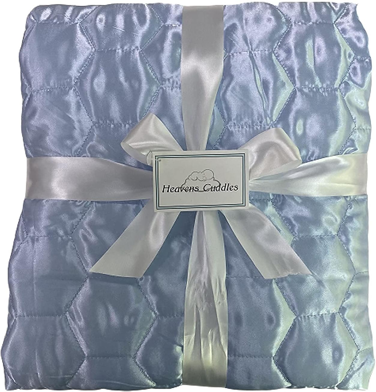 Quilted Satin Baby Blanket 48"x36" (Light Blue)