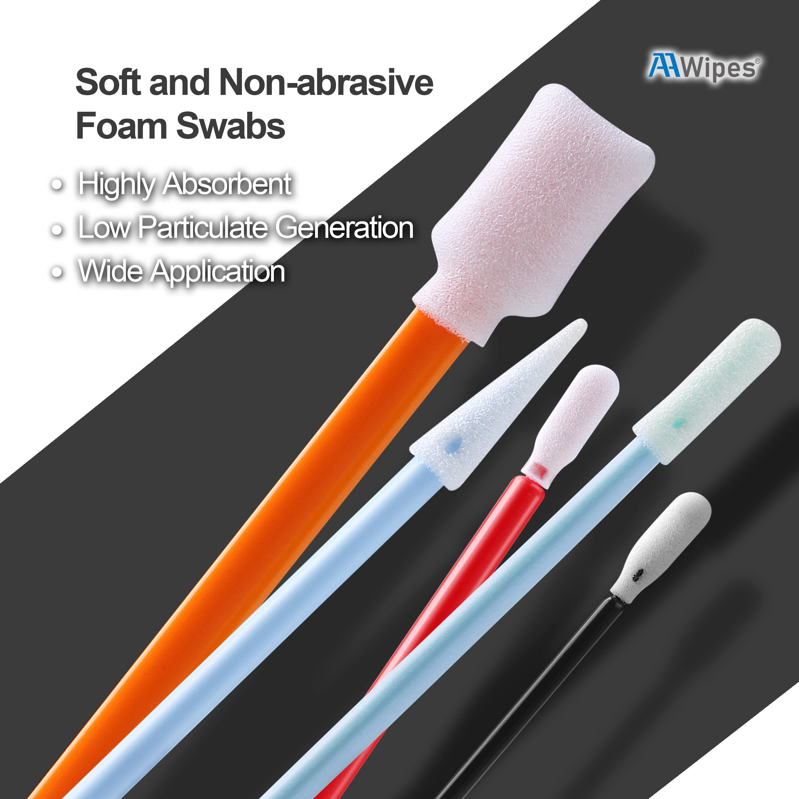 Whitedrop 100 PCS Foam Cleaning Swabs. Anti-Static Swabs For Cleaning Printer Optical Equipment (WDF707) Rectangular Head (100 PCS