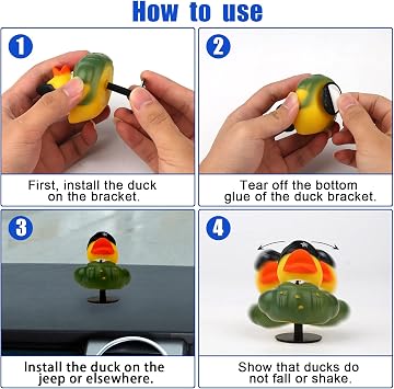 Luter 30pcs Rubber Duck Plug, Plastic Self-Adhesive Holder for Dashboard, Plug Mount Display Lovers, Not Included (Black)