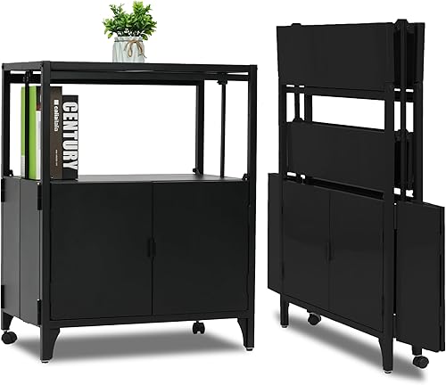 Morden Buffet - Armario plegable de metal, armario plegable de acero con recubrimiento en polvo, para patio, exterior, interior, cocina, baño, disponible en Yaxa Peru