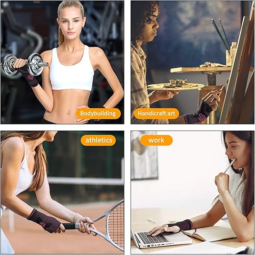 Miniatura 2 de Guantes de compresión de grado médico, de 20 a 30 mmHg, un par para tratamiento de alivio del dolor de muñeca y túnel carpiano, muñequera de uso