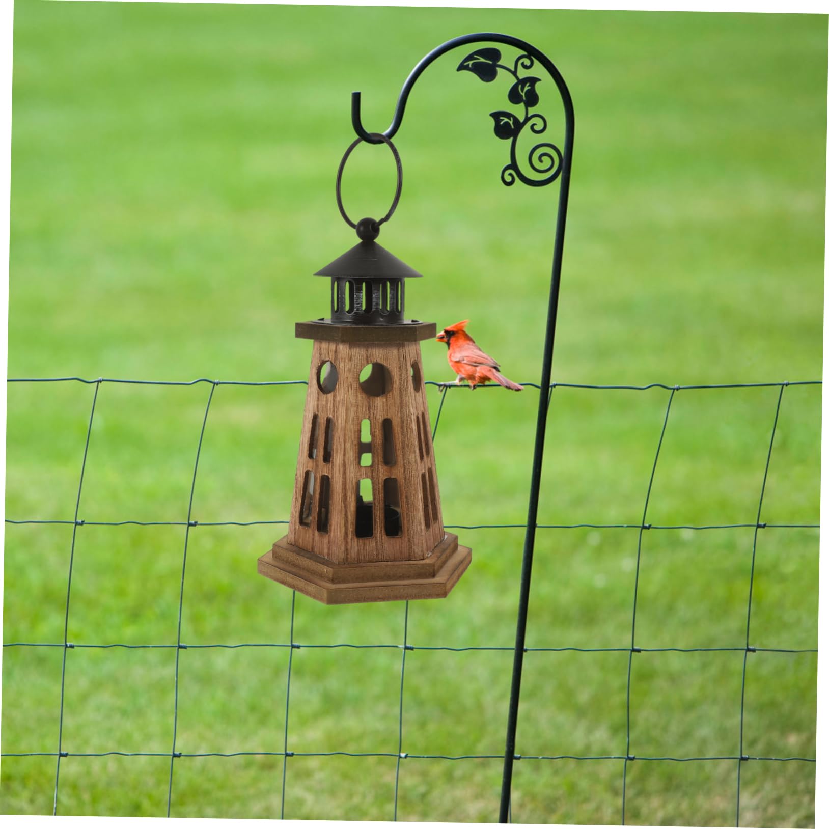 GOOHOCHY 1pc Tealight Holder Tabletop Ornament Rustic Candle Holder Taper Candle Stand Revolving Lighthouse Outdoor Lantern Garden Lights for Tapered Candles Tea Candle Wooden