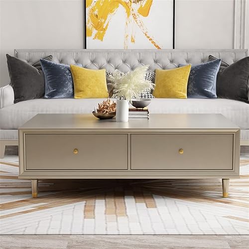 Miniatura 2 de KIZQYN Mesa auxiliar rectangular clásica moderna y lujosa mesa de centro para sala de estar con cajón de almacenamiento de gran capacidad mesa