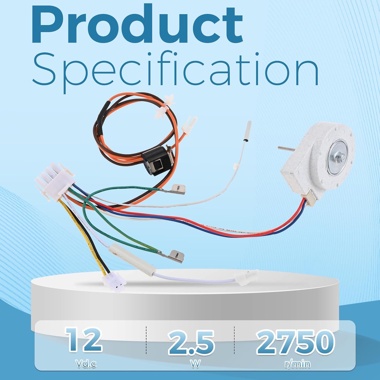 W11224591 Refrigerator Evaporator Motor Fit Compatible with Whirl-Pool Kitchen-Aid Fridge, Replaces W10728111 W10865431 W11215582 4844712 AP6329809 PS12349521