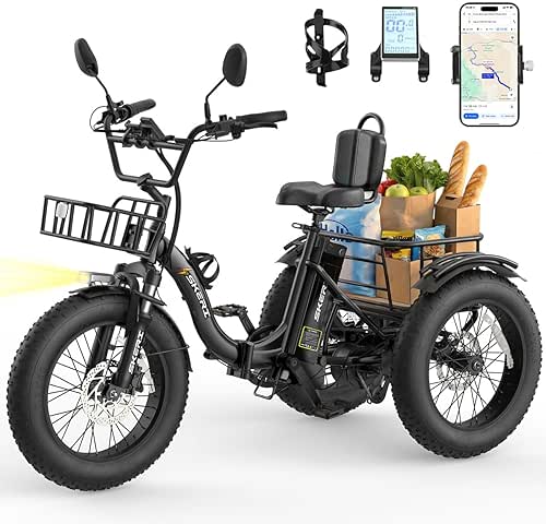 Skeri Electric Tricycle for Adults, 750W(Peak 1350W) Motor Etrike, 20"x4"