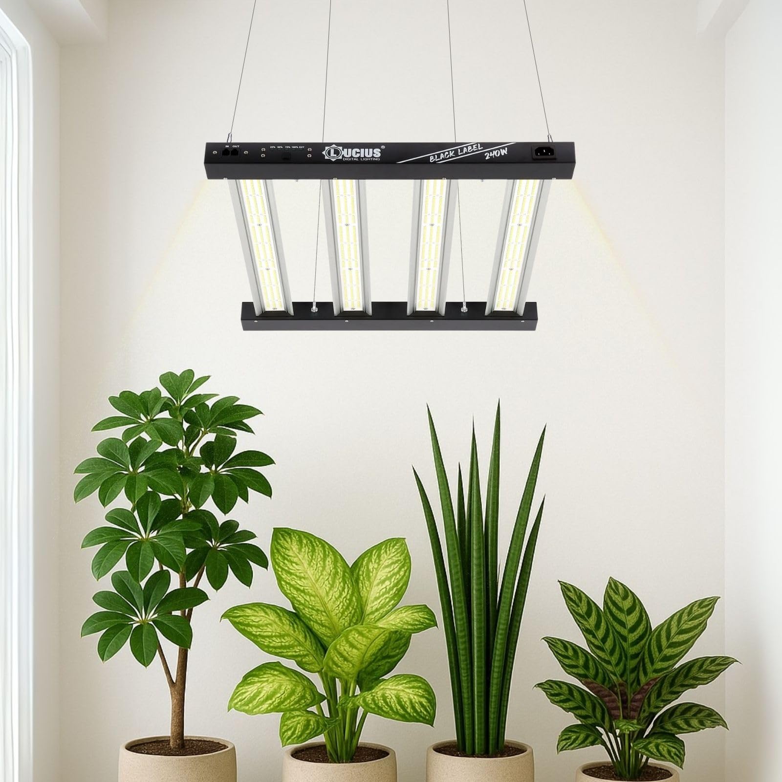 LED 240W - Iluminación Espectro Completo para Cultivar Plantas en Interior - 2.9 µmol/J, Regulable - Panel LED Profesional para Crecimiento y Floración