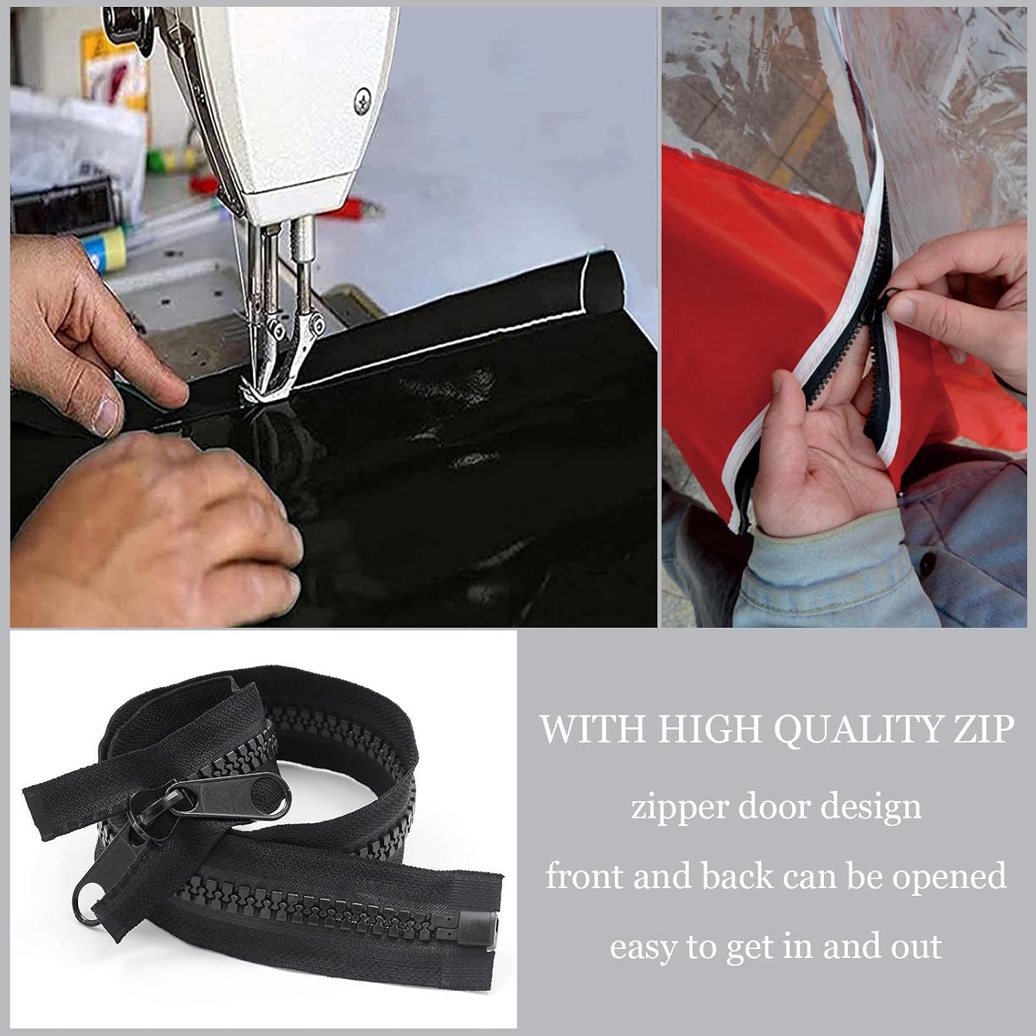 Transparent Tarpaulin Side Panels with Zip, Outdoor Clear PVC Tarp Curtains, Heavy Duty Waterproof Tarpaulin Cover with Eyelets, for Pergola Gazebo Garage,WxH-1.8x1.8m/5.9 * 5.9ft