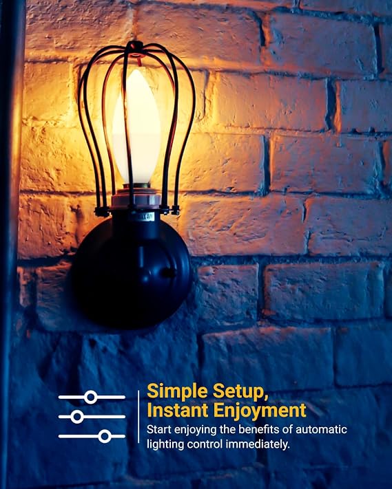 Sunco B11 Candelabra LED Bulb, Dusk to Dawn, E12, 5W40W, 3000K