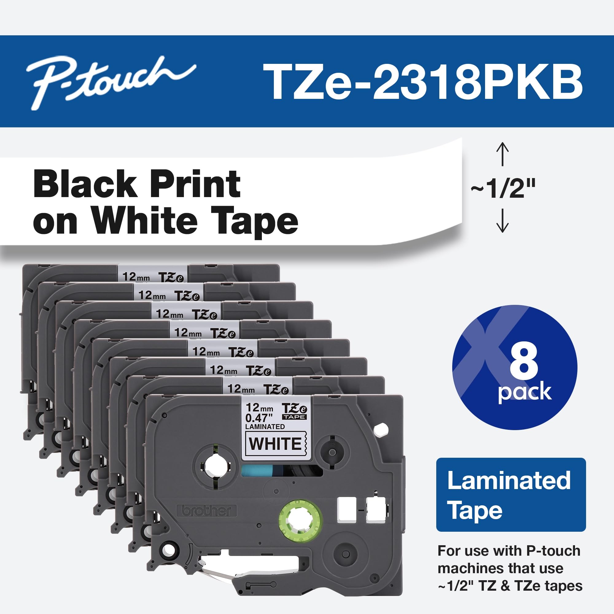 Amazon.com: Brother TZe-231 Laminated Label Tape, Black on White