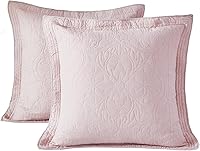 Vista 22 de WINLIFE - Funda de almohada acolchada 100 % de algodón con estampado floral (Estándar, Naranja Quemado)