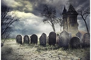 Gothic Halloween Cemetery Backdrop