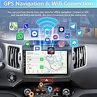 Vista 4 de Podofo Estéreo de coche Android para Kia Sportage 2010 2011 2012 2013 2014 2015 2016, 9 pulgadas pantalla táctil receptor de radio de coche