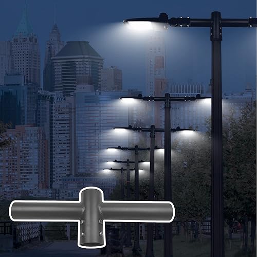 Miniatura 5 de Adaptador de espiga horizontal doble de 180 grados, 2 adaptadores de espiga en línea para caja de zapatos LED, accesorios de luz de poste al aire