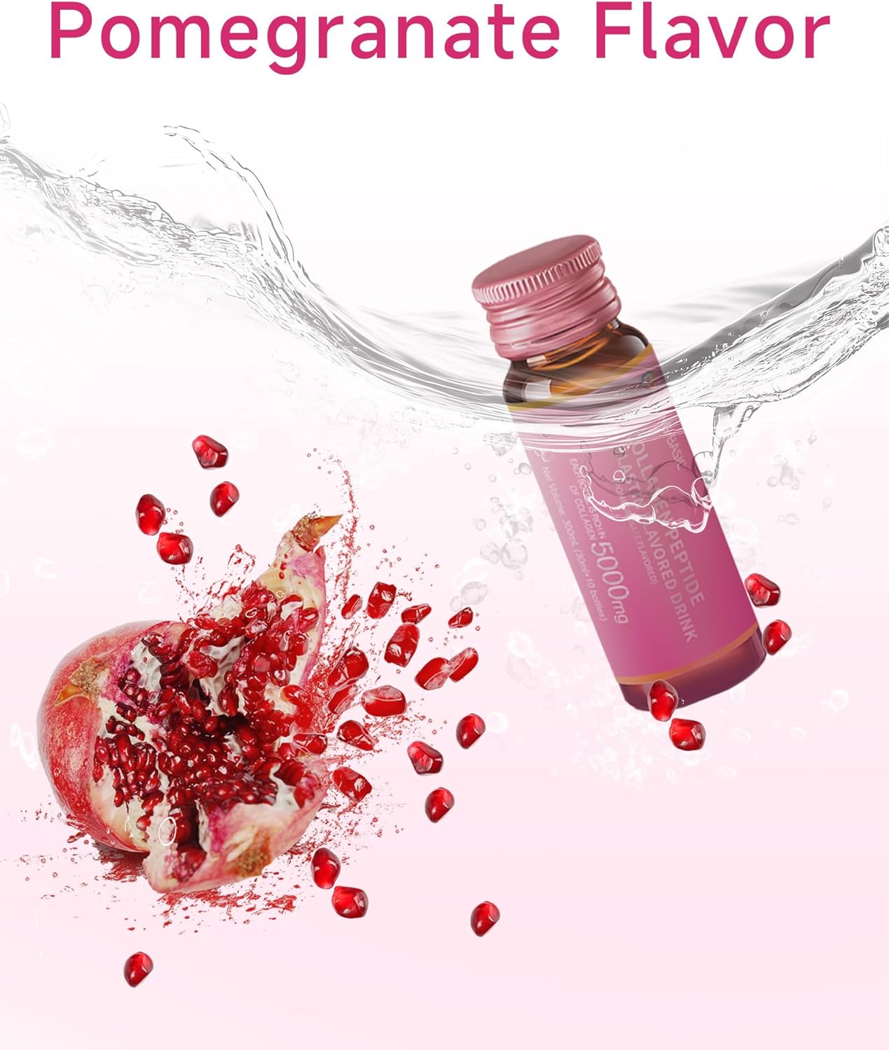 Ageless Beauty Marine Collagen Drink, 5,000mg Korean Collagen Tripeptide Liquid Collagen for women with French Hydrolyzed Collagen, Skipjack Elastin Peptide, Supports Skin, Less Wrinkles, 0 Additives