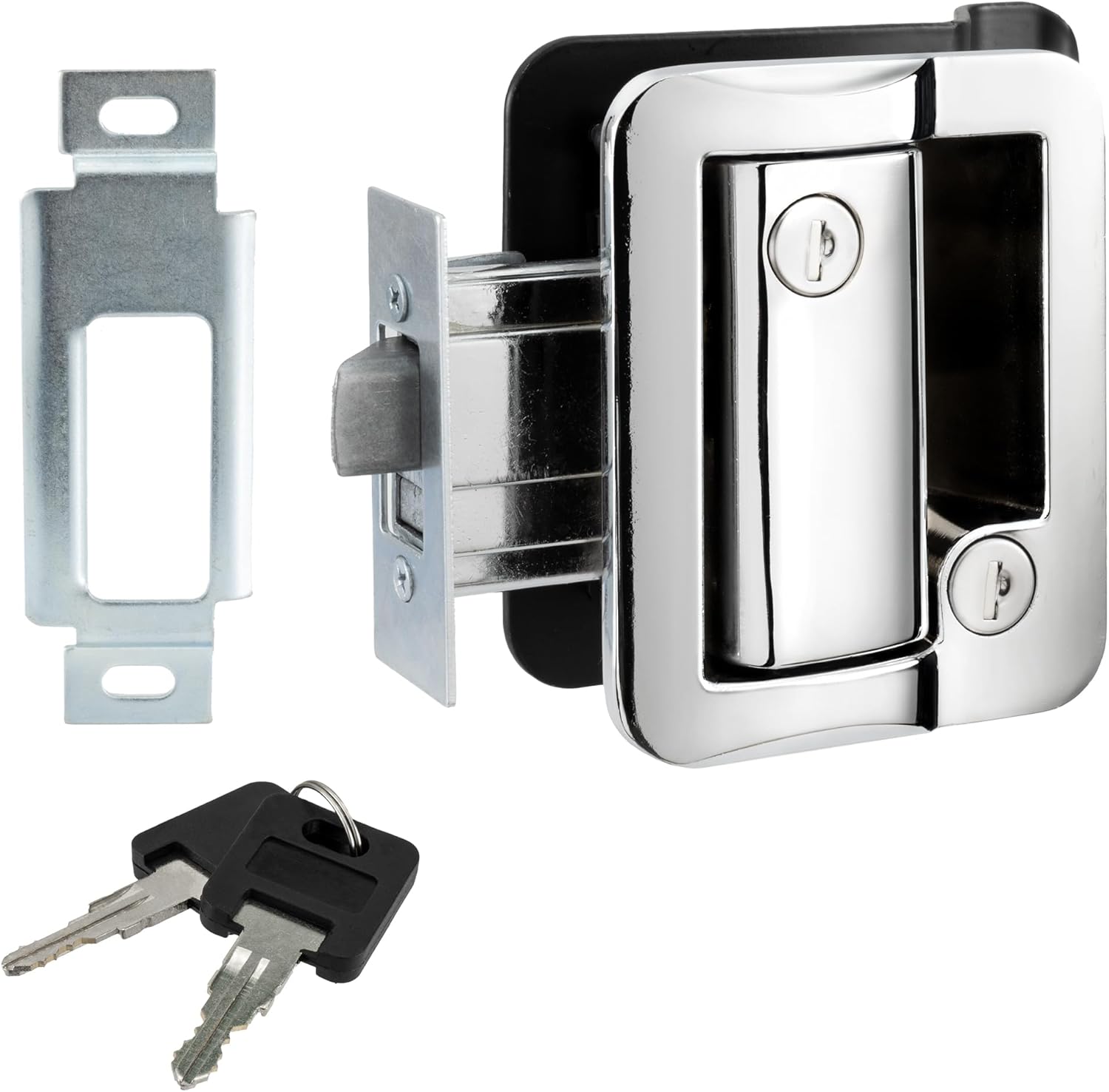 NEW CHROME RV CAMPER TRAILER MOTORHOME PADDLE ENTRY DOOR LOCK LATCH HANDLE DEADBOLT