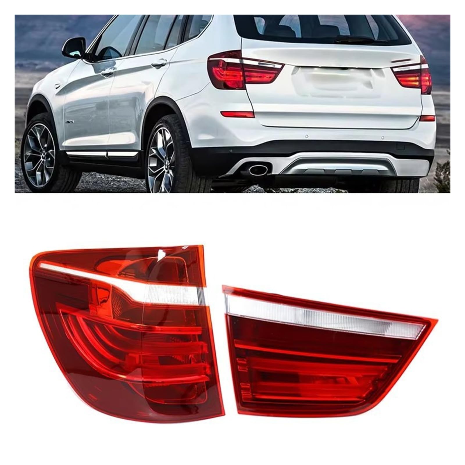 Fari Posteriori per BMW per X3 per F25 2011 2012 2013 2014 2015 2016 A LED per Auto Fanale Posteriore Luce Stop Fanali Posteriori 63217217313 63217217314 Gruppo Ottico Posteriore(Inside Left)