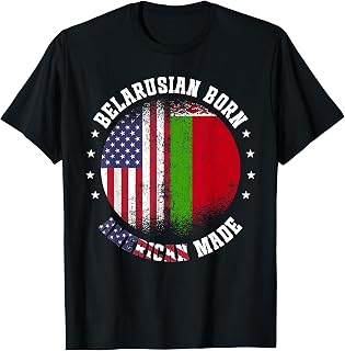 Belarusian Flag American US Flag Outfit for Belarus T-Shirt