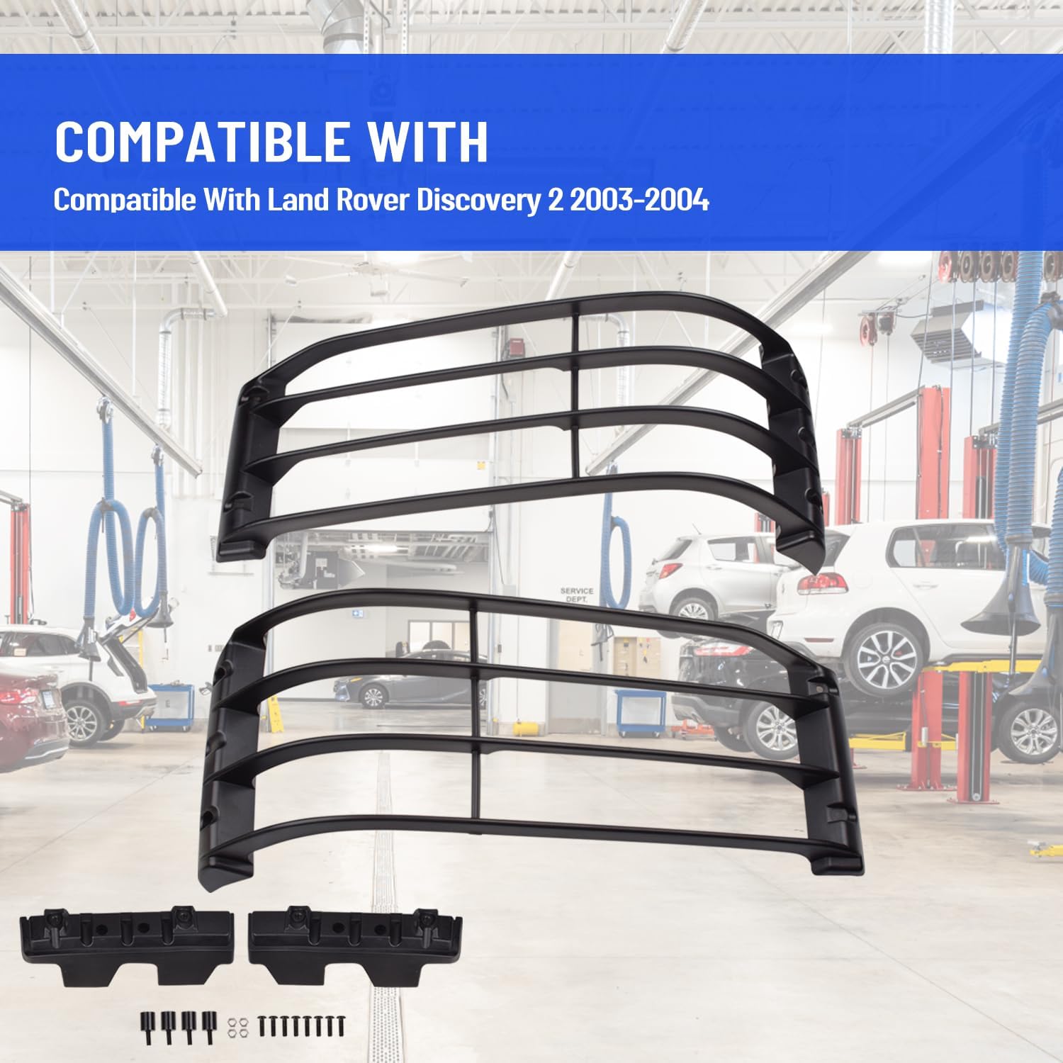 STC53193 Headlamp Cover Front Light Guard Set Compatible with 2003-2004 Land Rover Discovery 2 Mixizap