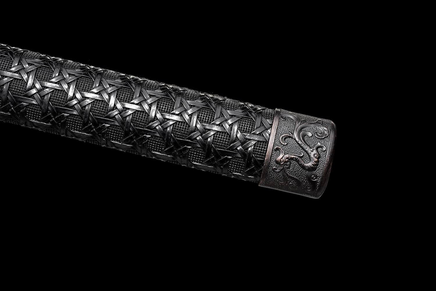 Cool Black Japanese Sword Carbon Steel Engraved Pattern Chinese Tang Dao