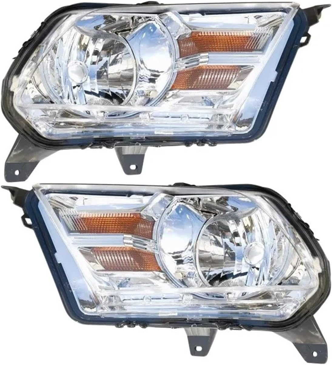 Headlight assembly For Mustang 2009-2014 Pair Headlight Headlamp Head Lamp(White)