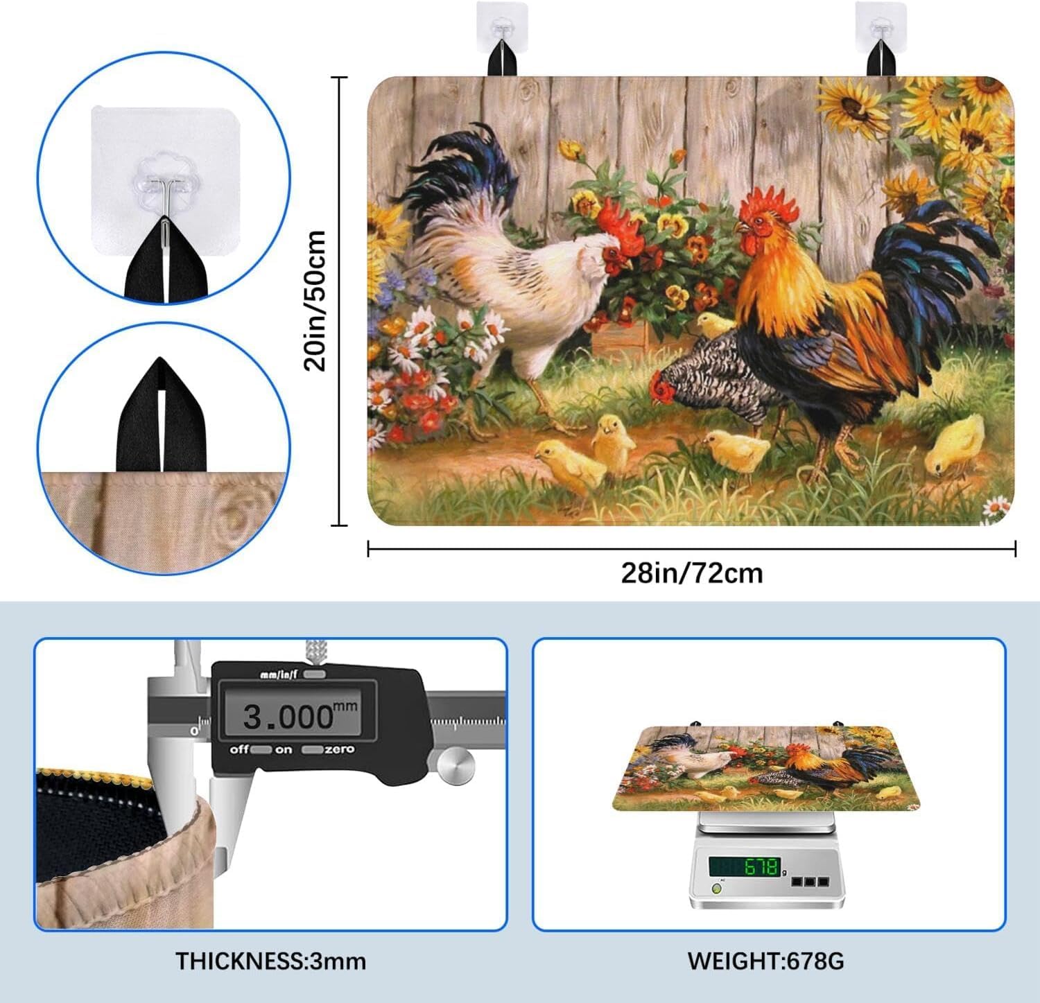 Stove Top Cover for Electric stove, Heat Resistant Glass Stove Top Protector 28x20in, Kitchen Countertop Decorative Cover Multifunctional Mat