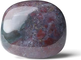 YATOJUZI 1PCS Indian Agate Stone 1.6"-2" Natural Crystals and Healing Stones Crystal Palm Polished Worry Stones Rocks Gemstones for Meditation Chakra Balancing Gifts for Women Men