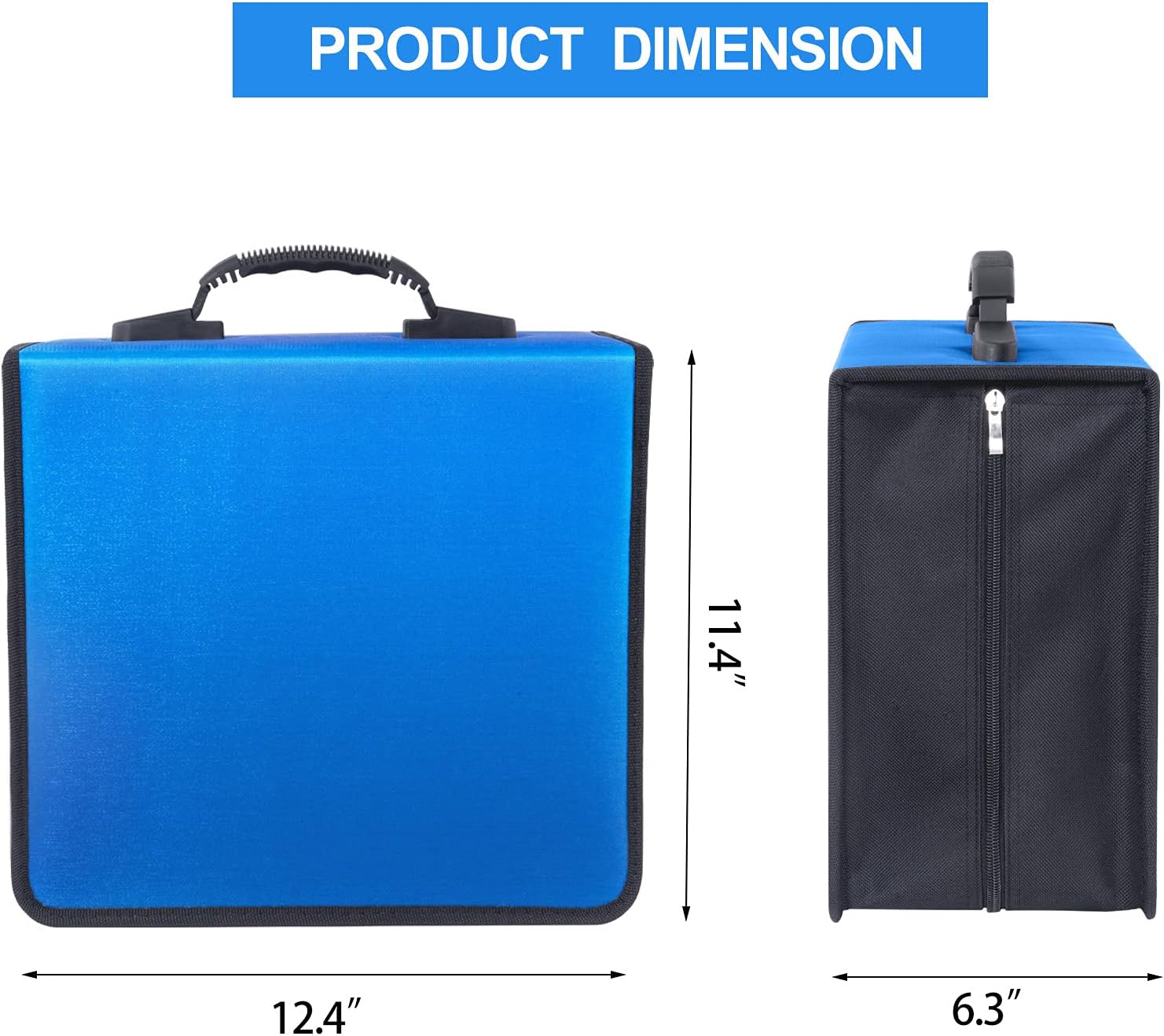 CD/DVD Portable Storage Binder with Handle, 400‑Capacity,(Blue) | Media Storage Holder, CD Wallet & Disc Booklet for CD DVD Disc Collection, Portable Organizer for Home Media Storage