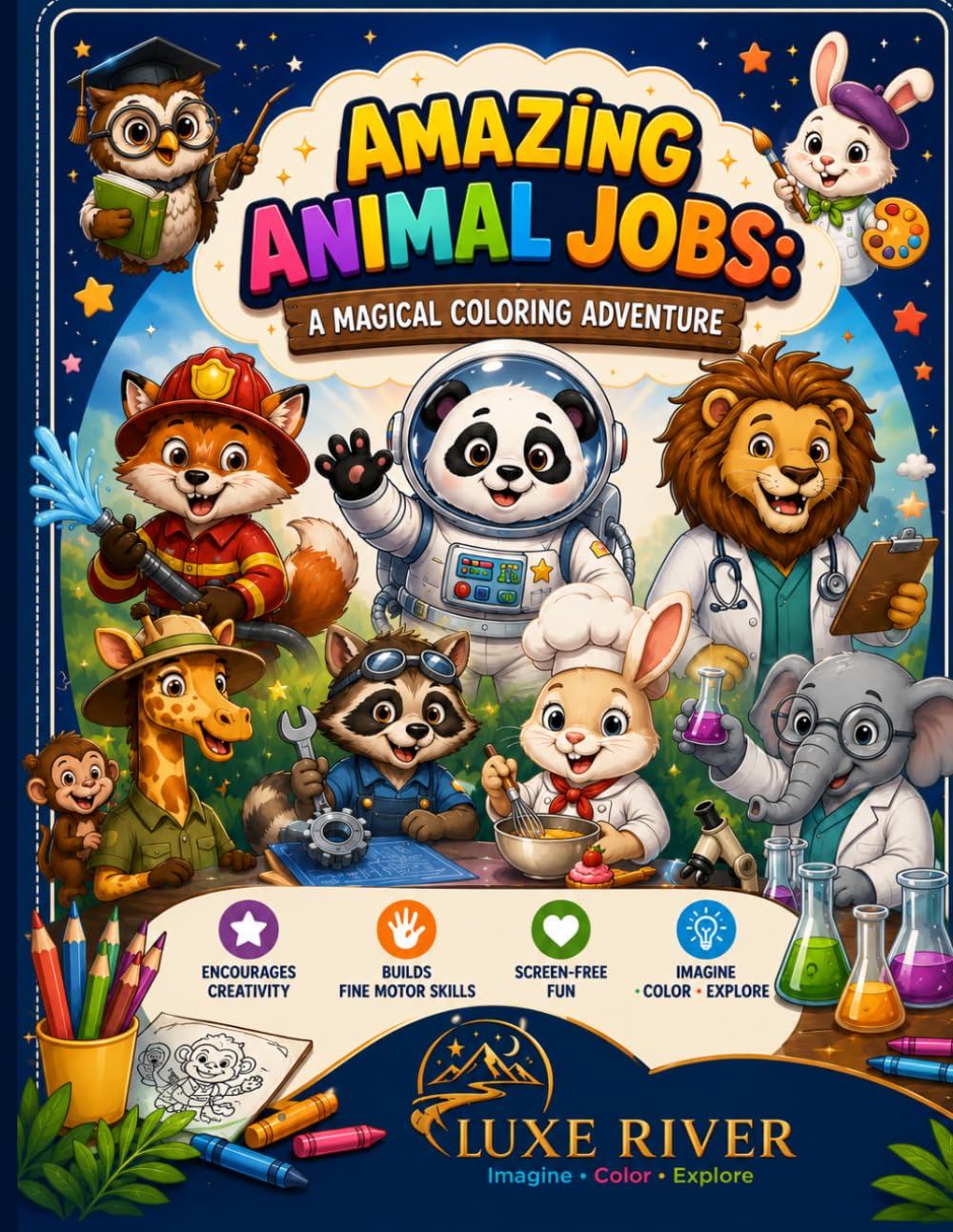 Amazing Animal Jobs: A Magical Coloring Adventure