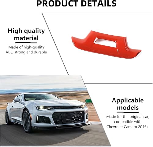 Miniatura 3 de RAZPOY Para Camaro - Moldura de volante compatible con Chevrolet Chevy Camaro 2016-2023, color rojo