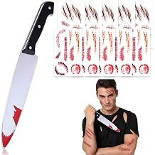 11CPS Halloween Chucky Fake Scars Temporary Tattoo Fake Knife Prop Set