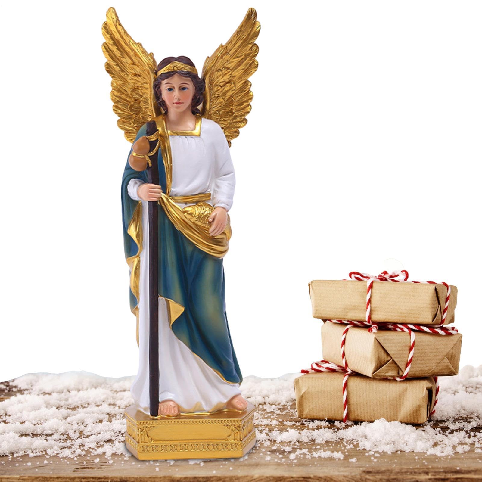 Sculpture décorative d'ange en résine peinte à la main pour la maison