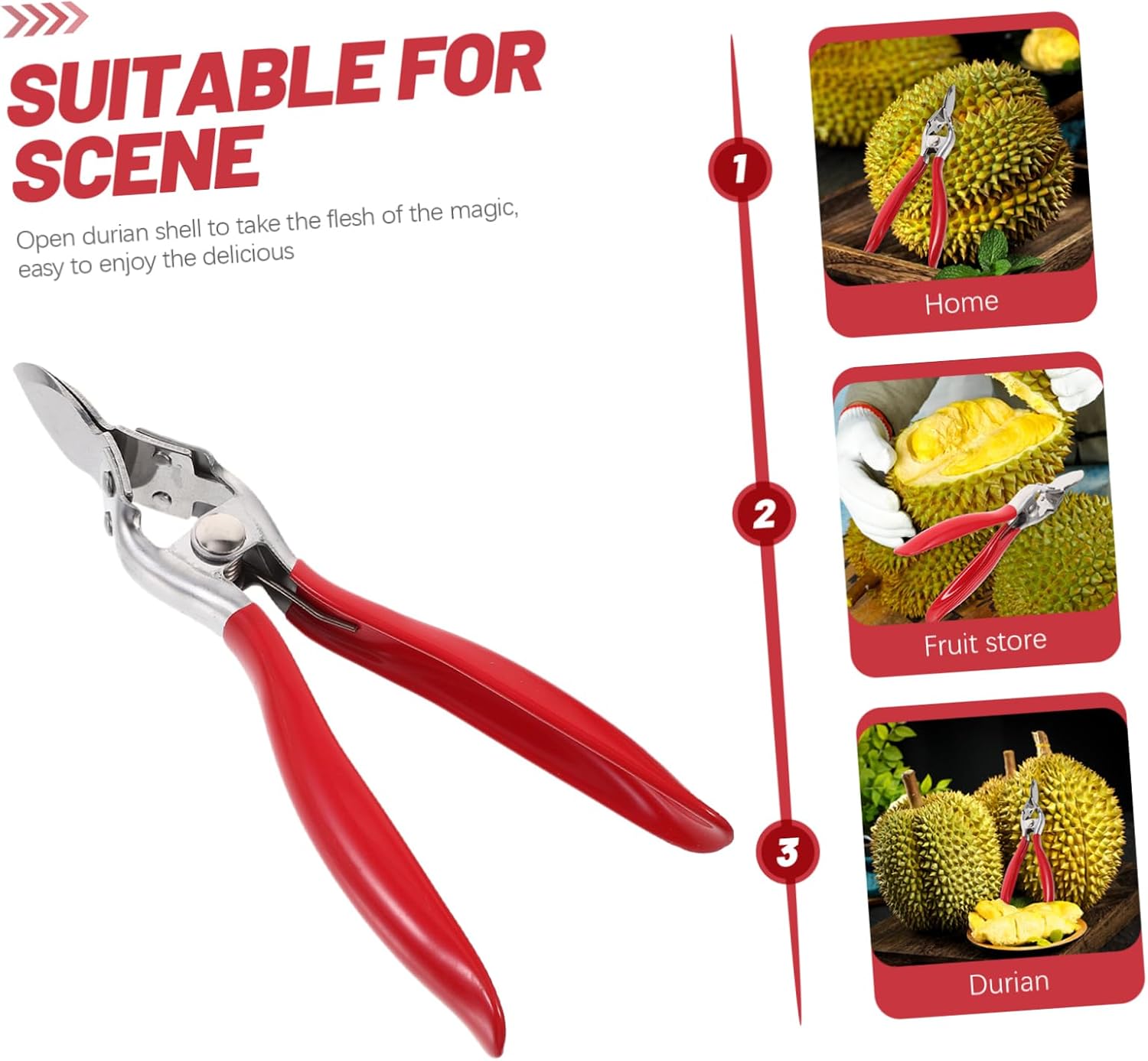 PRETYZOOM Durian Opener Clip Fruit Opening Stainless Steel for Household