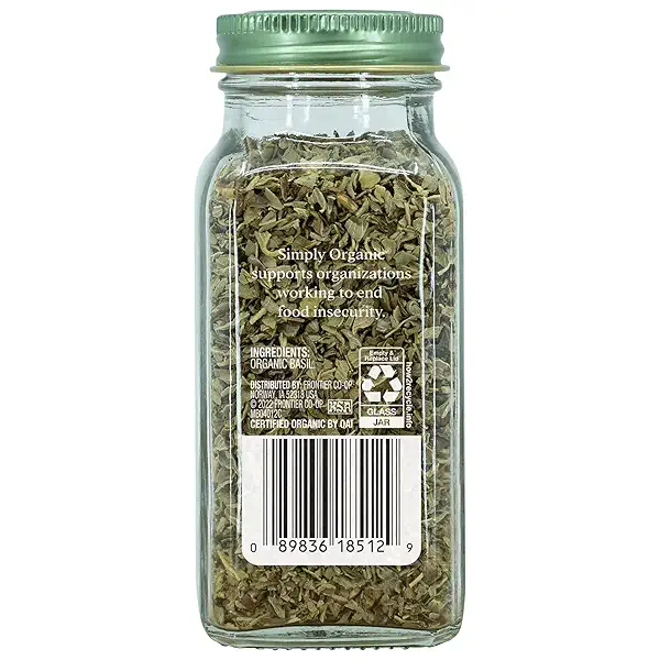 Simply Organic Basil Certified Organic, 0.54-Ounce Container 2
