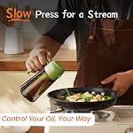 TrendPlain 470ml Olive Oil Dispenser Bottle for Kitchen Gadgets - 2 in 1 Dispenser and Sprayer - Olive Oil Spray Bottle w/Stickers (Light Blockage) - BPA Free - Green