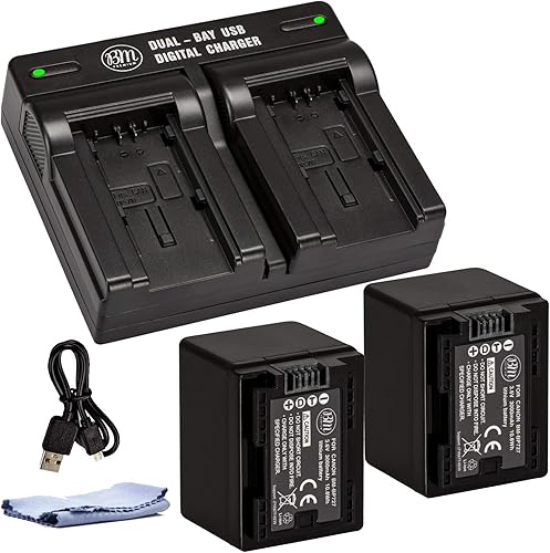 Miniatura 2 de BM Premium 2 baterías BP-727 y cargador dual para Canon Vixia HFR80 HFR82 HFR800, HFR70, HFR72, HFR700, HFR32, HFR300, HFR40, HFR42, HFR400, HFR50,