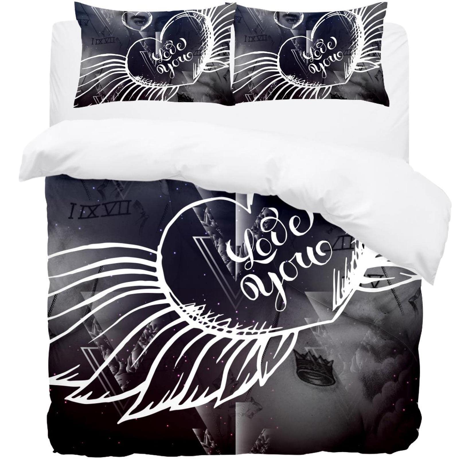 Housse de couette thermique et légère Galaxy Heart moelleuse et chaude
