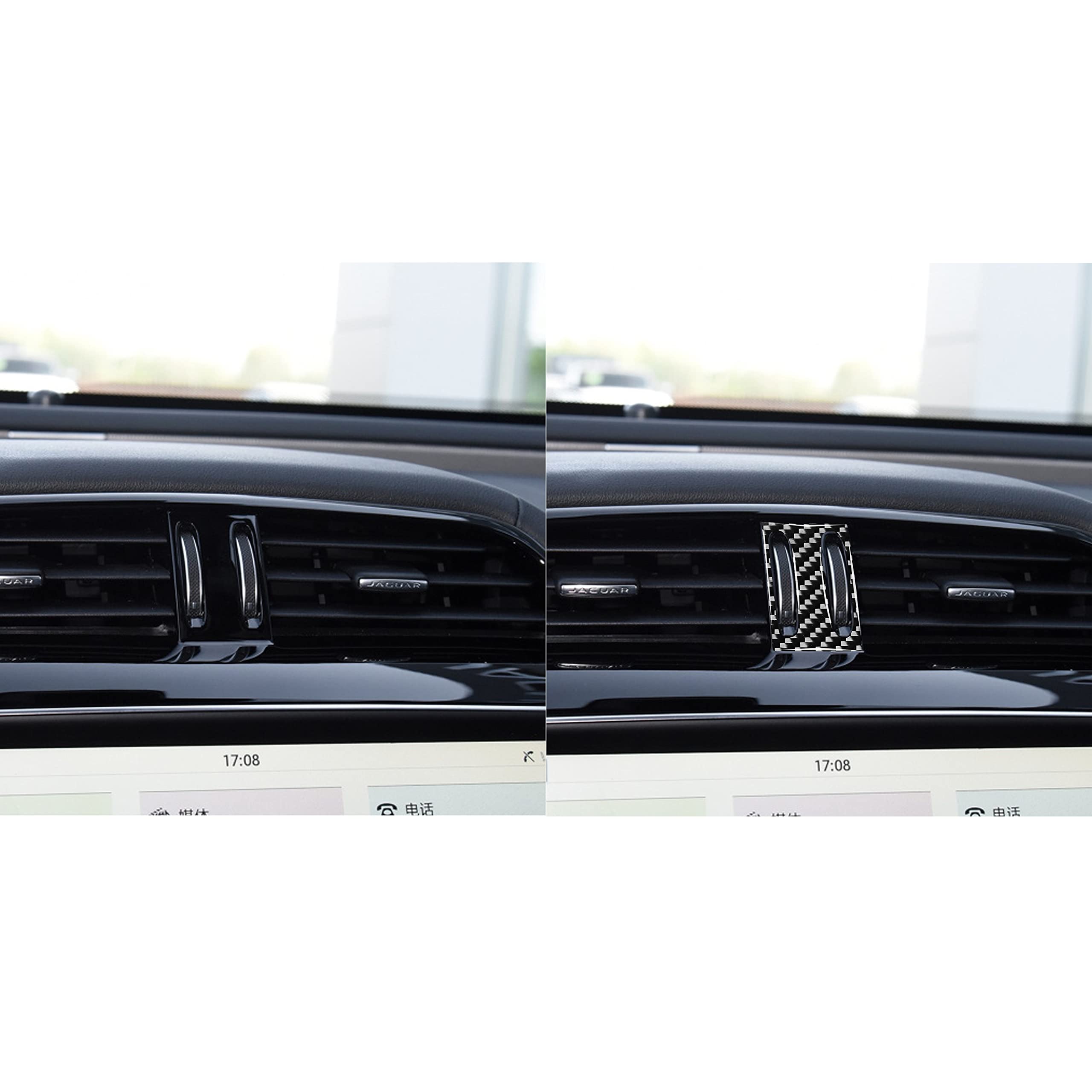 Real Premium Carbon Fiber Compatible with Jaguar F-PACE X761 2016 2017 2018 2019 2020 Accessories Car Center Air Vent Cover Sticker Decal Auto Interior Trim