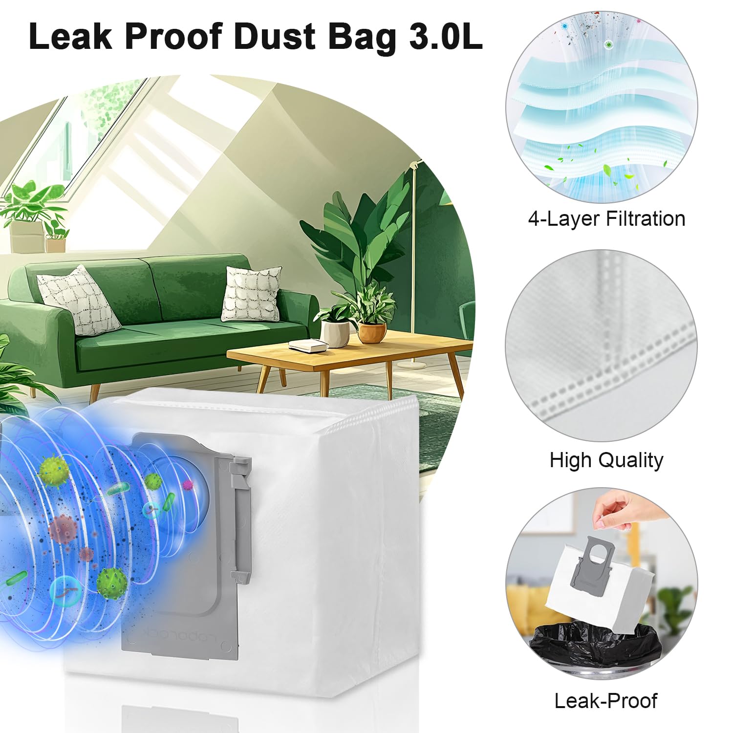 Aspirateur robot,Sac à poussière Roborock S7 MaxV Ultra,sac accessoires Aspirateur robot,Sac à poussière Roborock S7 MaxV Ultra,sac accessoires