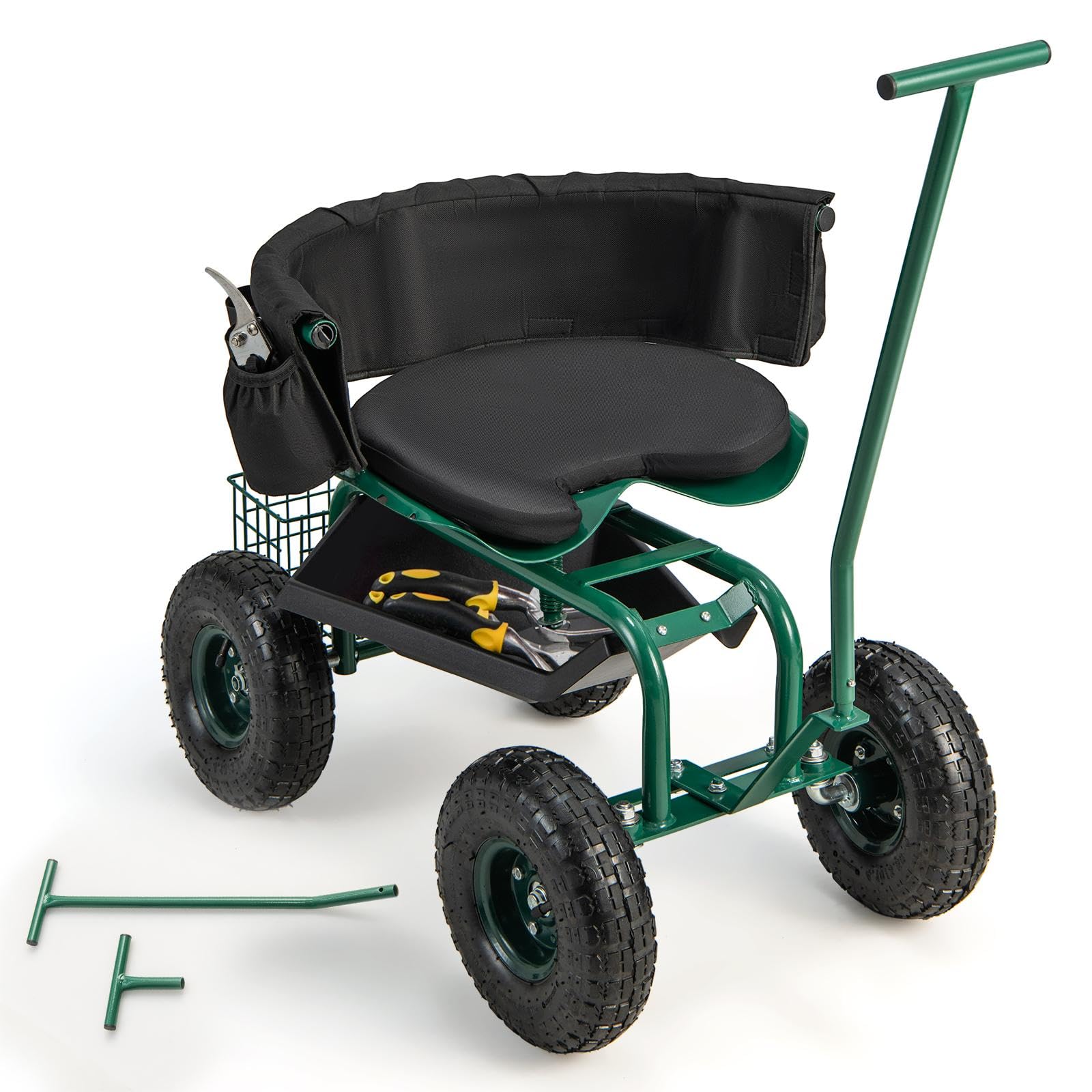 Amazon.com: Furniga Rolling Garden Seat with Wheels, Garden Cart