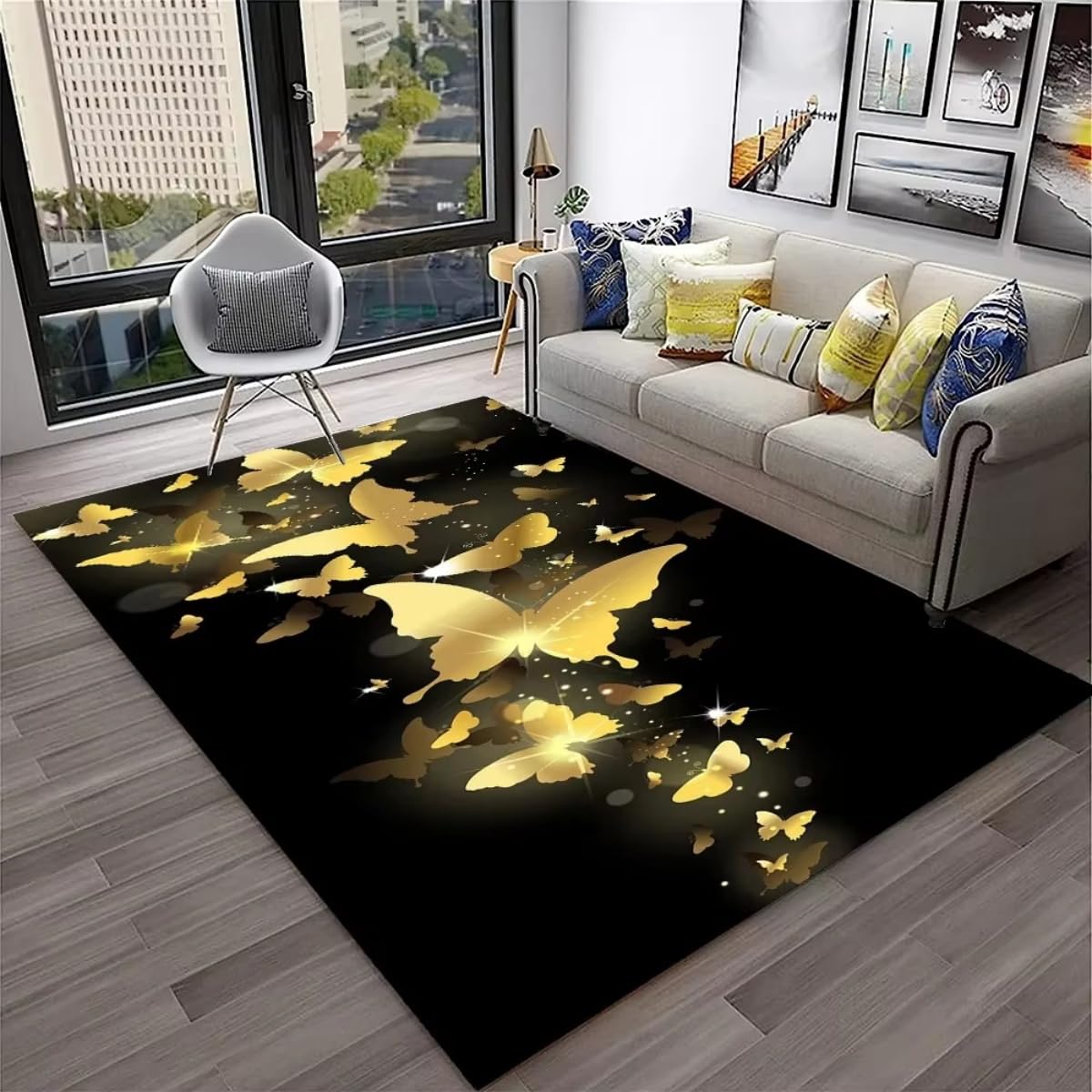 Tapis papillon bleu violet pour décorer la chambre de votre fille