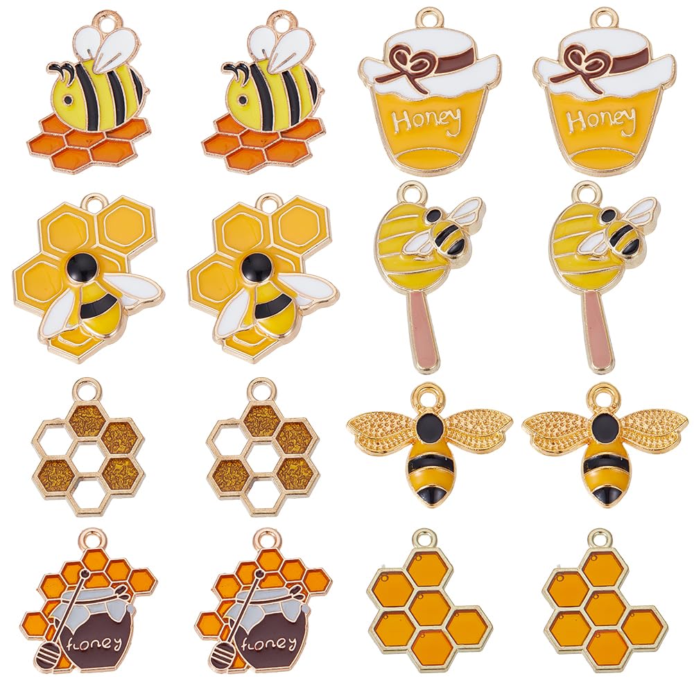 Breloques en émail abeille pour la fabrication de bijoux : pendentifs en alliage