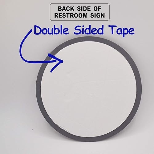Miniatura 6 de Letrero de baño unisex 3D con cinta adhesiva autoadhesiva decoración de letrero de baño cinta de doble cara oficina o negocio letrero de inodoro