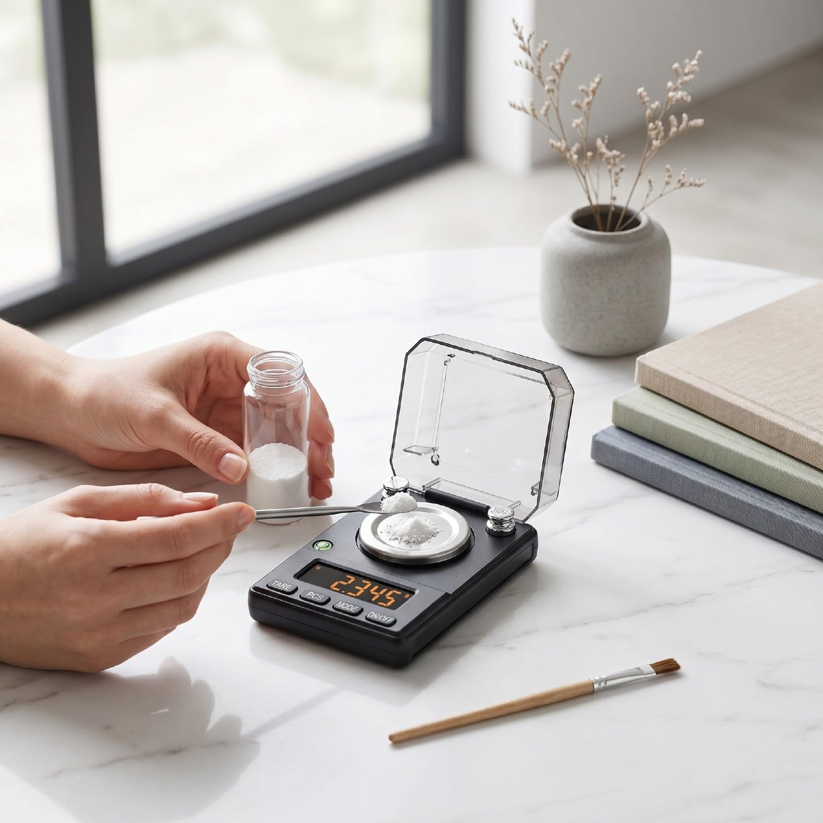 Asixxsix Digitale Milligrammwaage 100 g, 0,001 g, LCD-Display