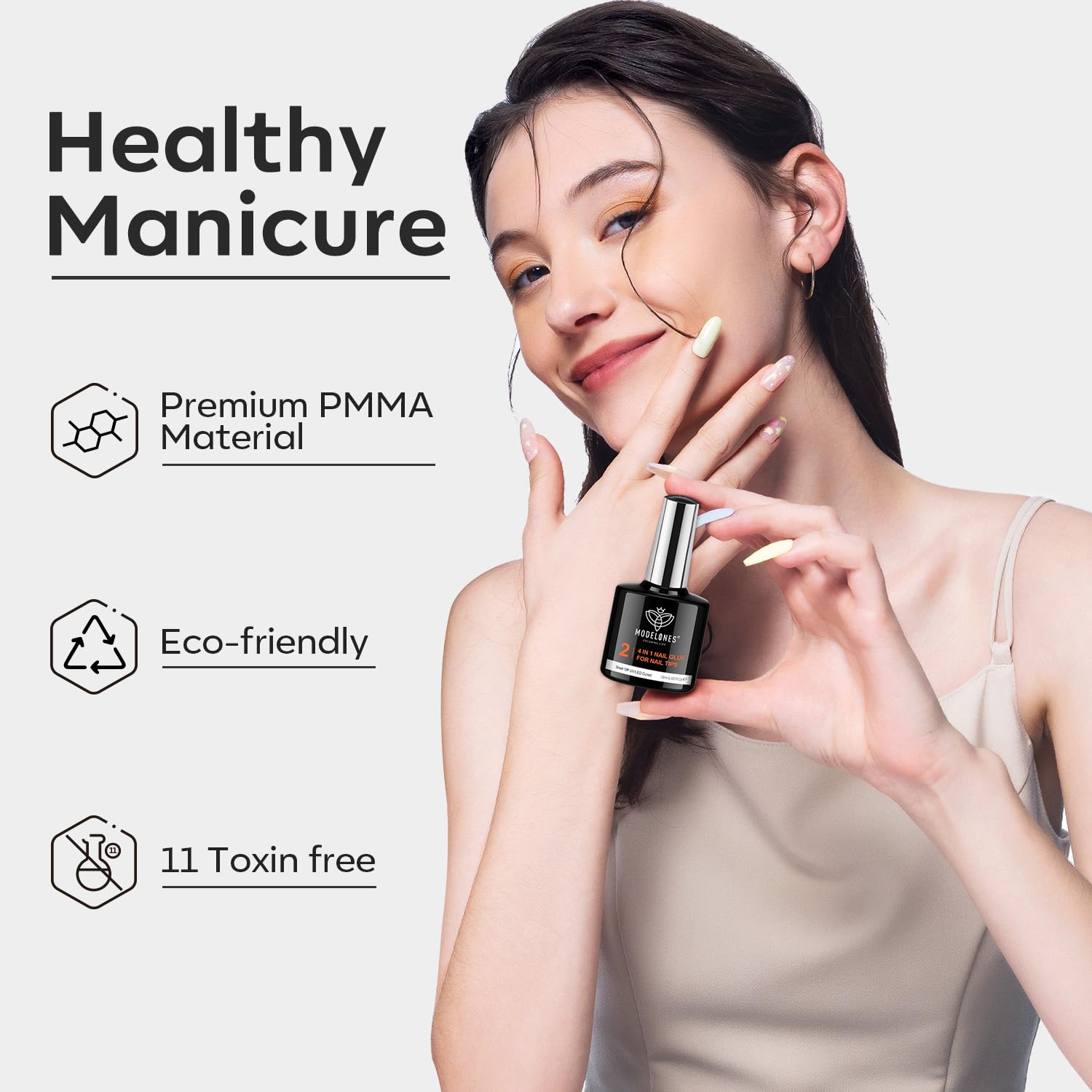 modelones Kit Uñas, Nail Kit de Tips Uñas Gel con Pegamento, 500 Uñas Postizas Resina, 6 en 1 Pegamento Uñas Postizas, Mini Lampara Uñas Semipermanentes, Kit De Uñas Para Principiantes