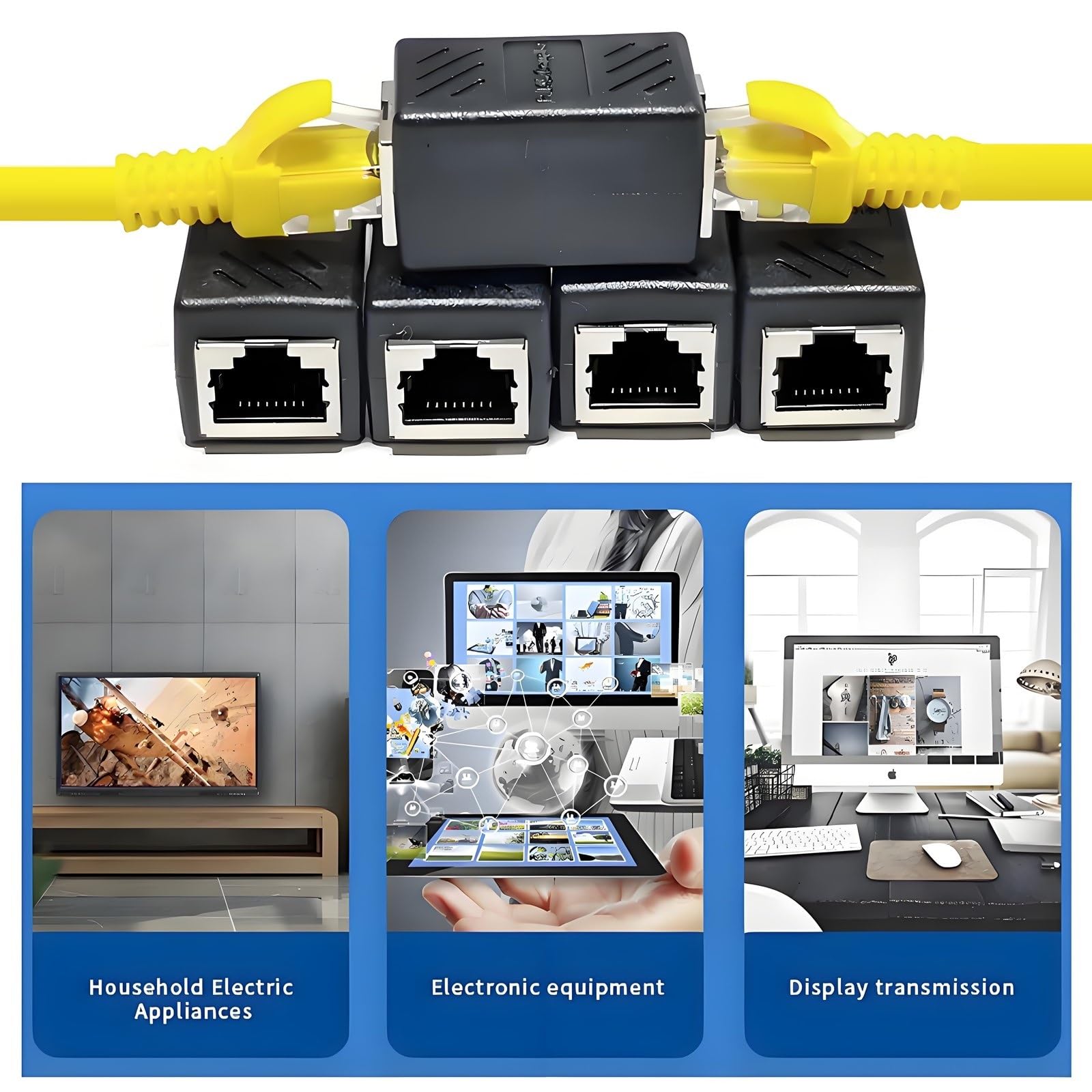 Accoppiatori RJ45 Cat5, (confezione da 30 pezzi) in linea accoppiatore Cat5 Cat5e Cat6 Cat7 cavo Ethernet 8P8C Extender adattatore femmina a femmina, nero