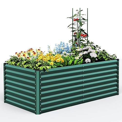 Quictent Galvanized Raised Garden Bed Metal Planter Box Bottomless for