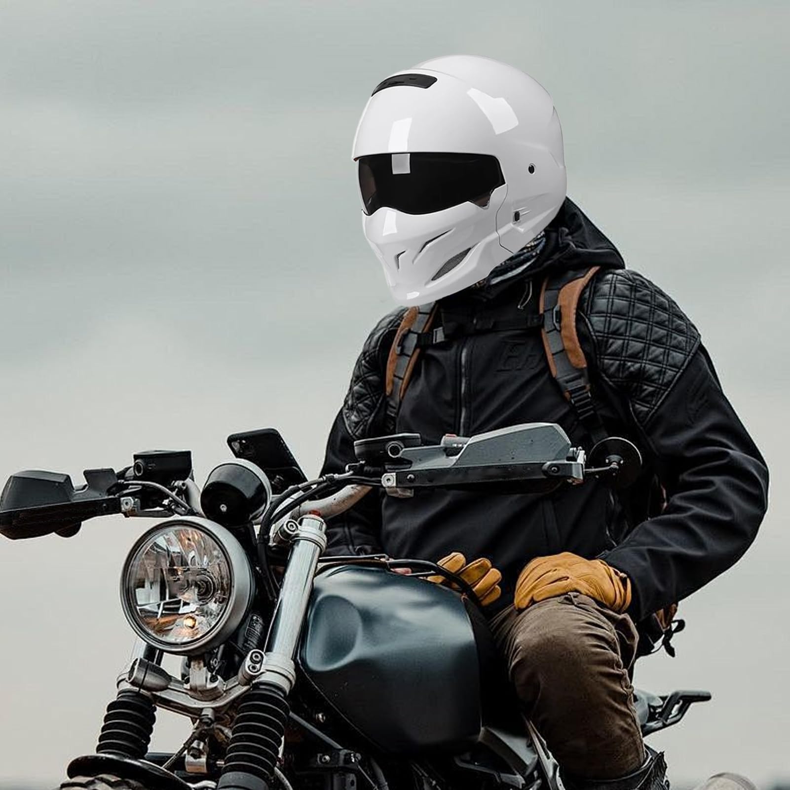 Czapka ochronna motocyklowa, odpinana czapka ochronna do rowerów ulicznych, styl retro, twarda do wyścigów szosowych, dla dorosłych